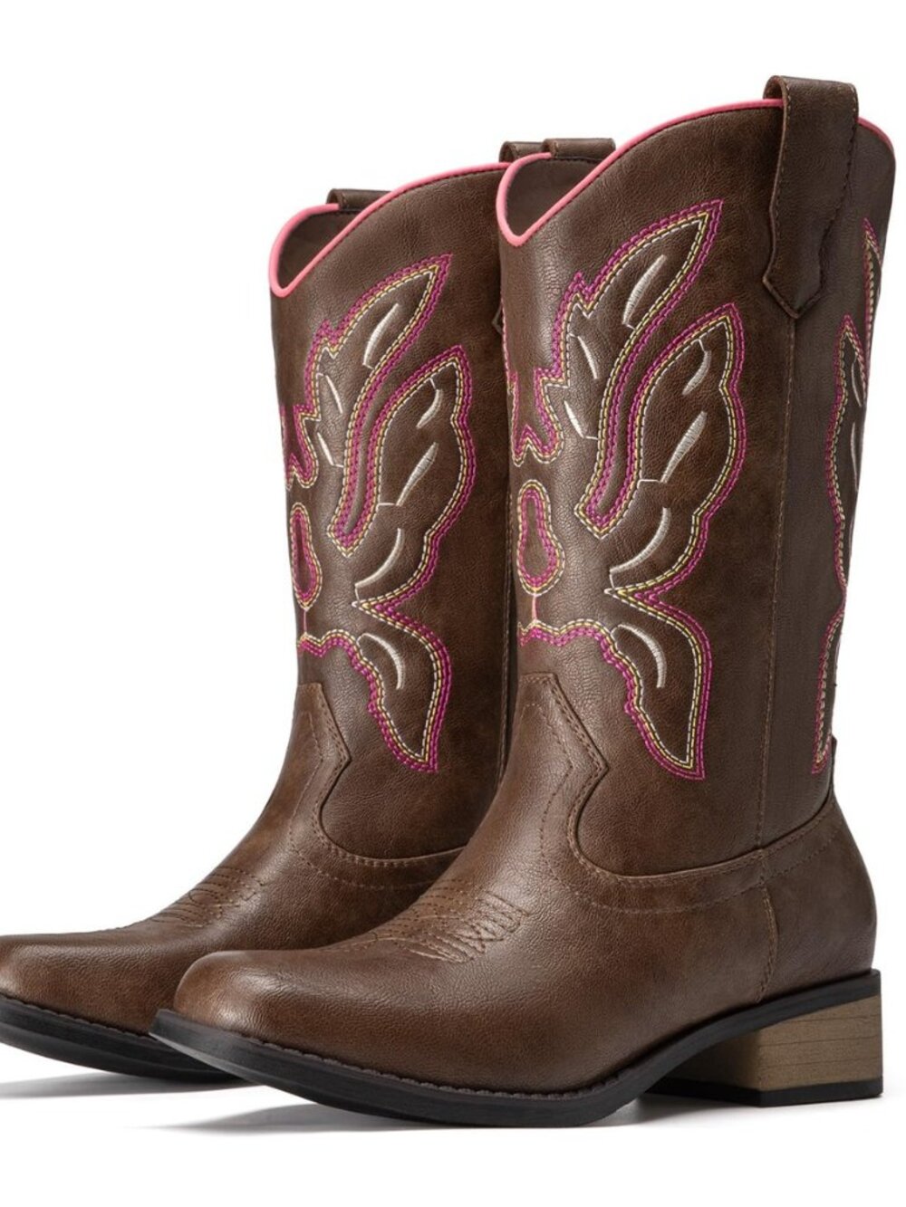 Cowboy Cowgirl Boots for Women Mid Calf Square Toe